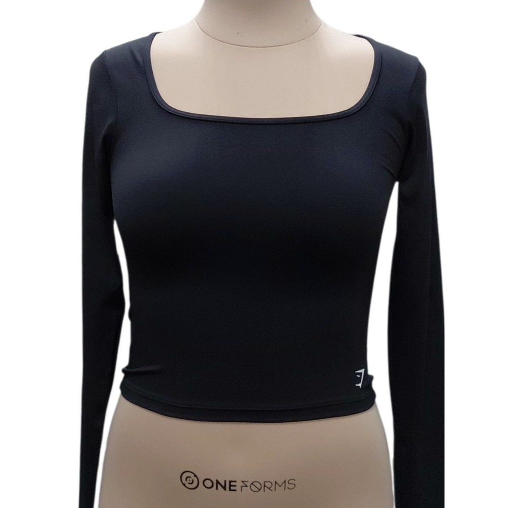 Gymshark Women's Everyday C&S Long Sleeve Midi Top Black Size Small New